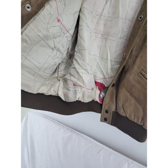 Rare pattern Vintage Aeropostale Leather Flight Plane Military Map M - Picture 6 of 9